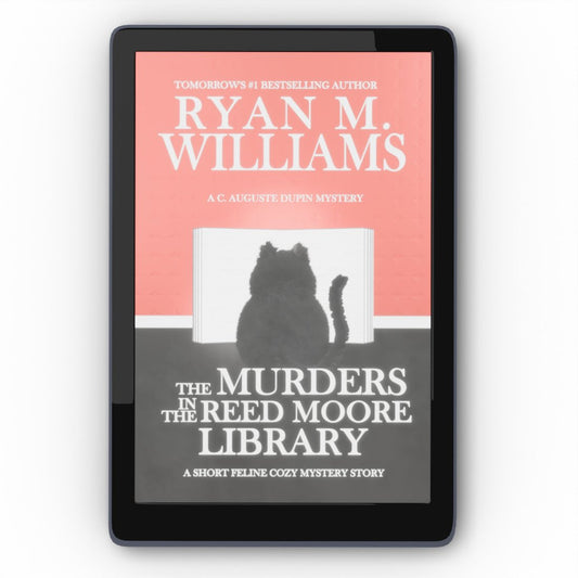 The Murders in the Reed Moore Library: A short feline cozy mystery story by Ryan M. Williams (ebook image)